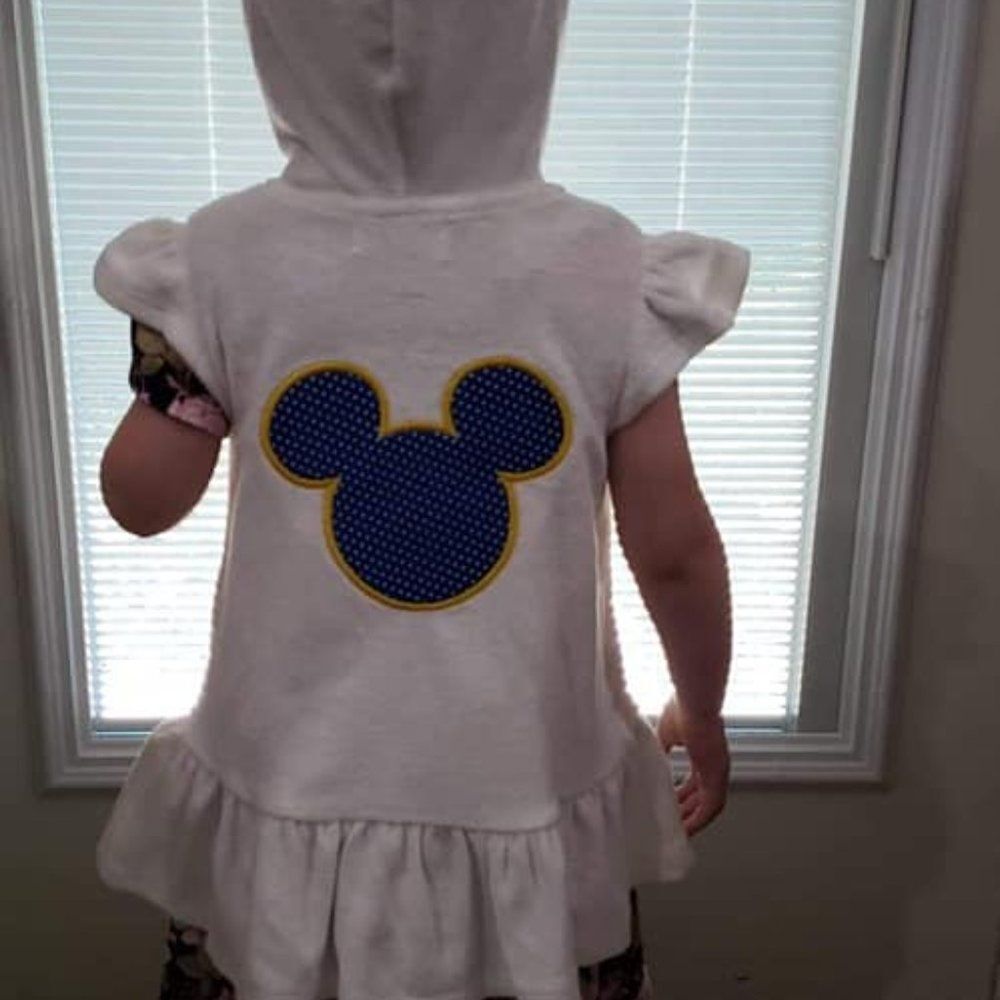 Mickey Mouse Embroidered applique Toddler Swim Cover up NEW